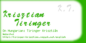 krisztian tiringer business card